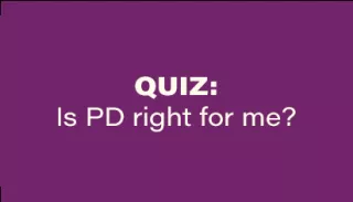 Text saying quiz, is PD right for me?