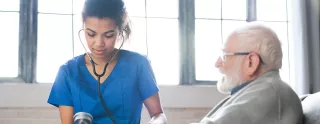 Checking a patient in their home